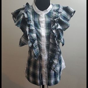 Marissa Webb plaid button up top